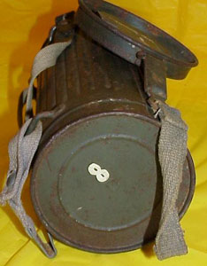 German WW II Model 1938 Gas Mask and Canister