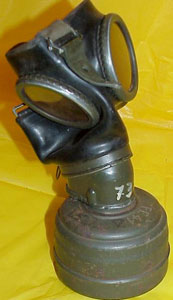 German WW II Model 1938 Gas Mask and Canister