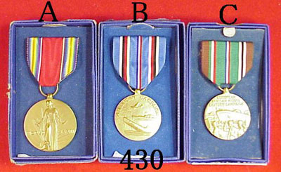 Boxed World War II Medals