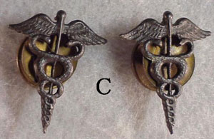 U.S. World War I Army Officers Branch Insignia  (Pairs)