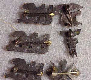 U.S. World War I Army Officer Small Pattern Metal Collar Insignia. (SETS)