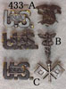 U.S. World War I Army Officer Small Pattern Metal Collar Insignia. (SETS)