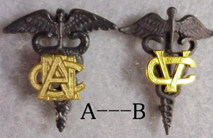 U.S. Army World War I "Medical Corps" Branch Insignia.  (Singles)