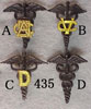 U.S. Army World War I "Medical Corps" Branch Insignia. (Singles)