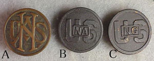U.S. WWI  Enlisted "U.S." Collar Disk.  SINGLES