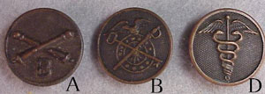 U.S. Army World War I & 1920's Enlisted Branch Collar Disk