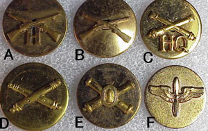 U.S. Army WW II Enlisted "Branch" Collar Disk