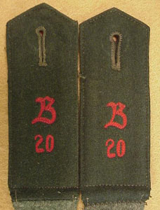 Army Artillery Observation Battalion 20 Enlisted Shoulder Boards