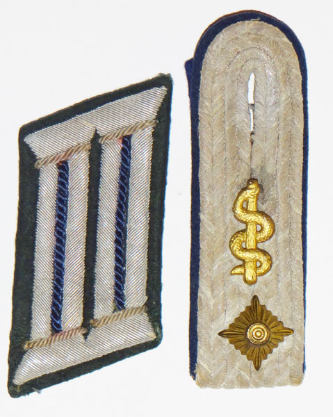 Army Medical Oberleutnant Collar Tab & Shoulder Board Set