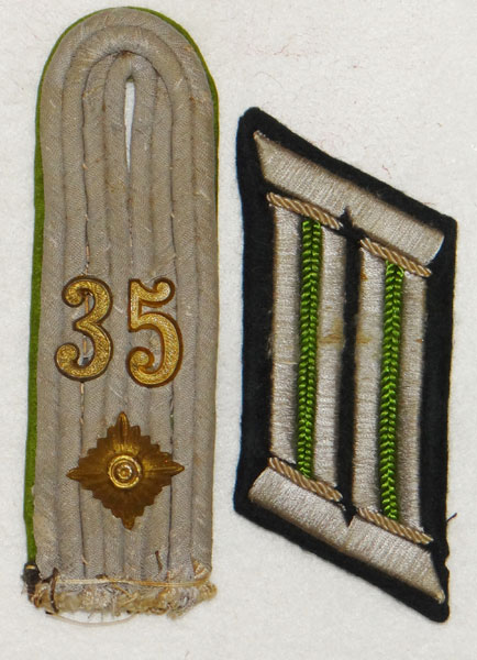 Army 35th Pz. Gr. Regt. 25th Pz. Gr. Div. Oberleutnant Collar Tab & Shoulder Board Set Army 35th Pz. Gr. Regt. 25th Pz. Gr. Div. Oberleutnant Collar Tab & Shoulder Board Set