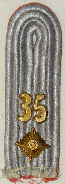Army 35th Panzerjager Battalion 35th Infantry Div. Oberleutnant Shoulder Board Army 35th Panzerjager Battalion 35th Infantry Div. Oberleutnant Shoulder Board