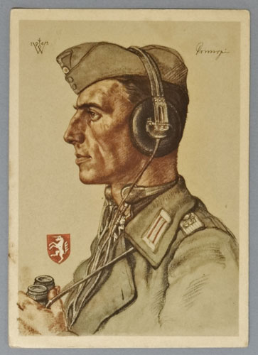 Wolfgang Willrich Color Drawing of "Leutnant Hugo Primozic"