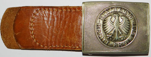 West German NCO/EM Buckle with Leather Tab
