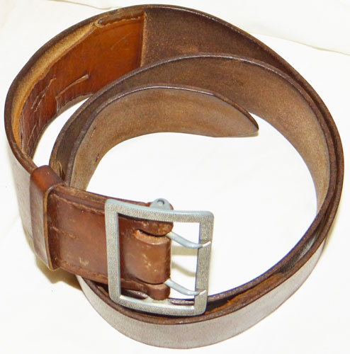 Luftwaffe Officers Brown Leather Belt with Open Claw Buckle