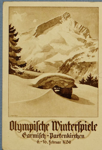 1936 Olympic Winter Games Postcard
