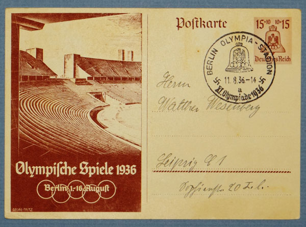 1936 Berlin Olympic Games in Berlin Postcard 1936 Berlin Olympic Games in Berlin Postcard