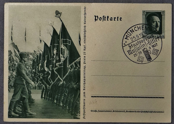 1937 Postcard Commemorating the Reichsparteitag in Nurnberg 1937 Postcard Commemorating the Reichsparteitag in Nurnberg
