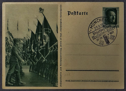 1937 Postcard Commemorating the Reichsparteitag in Nurnberg