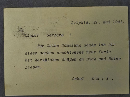 1941 Postcard Honoring the German Postal Employees Union