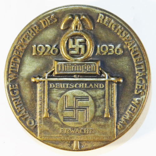 1926-1936 Thurigen Reichsparteitages Weimar Tinnie