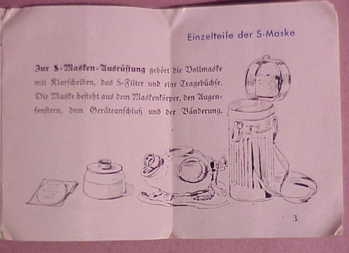 German WW II M30/38 Gas Mask & Cannister with Gas Gap
