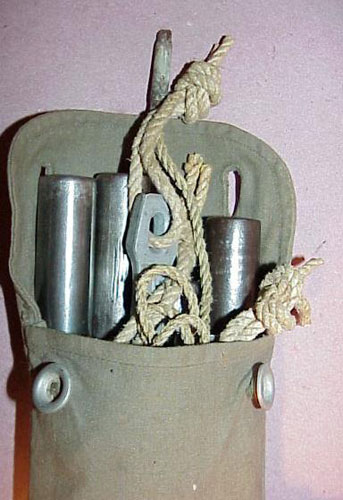 German WW II Tent Pole and Pins with Carrying Bag
