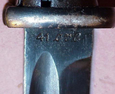 German WW II Model 98 Bayonet with Frog