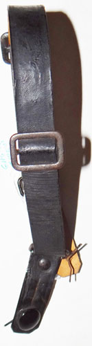 Black Leather Chinstrap with Side Buttons