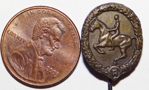 Miniature Bronze Horseman’s Badge "Stick Pin"