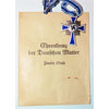 Silver Mothers Cross with Award Packet