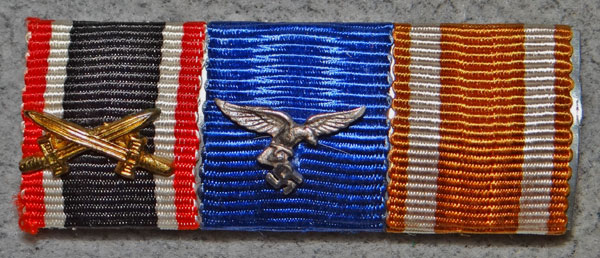 WW II Luftwaffe Three Place Ribbon Bar WW II Luftwaffe Three Place Ribbon Bar