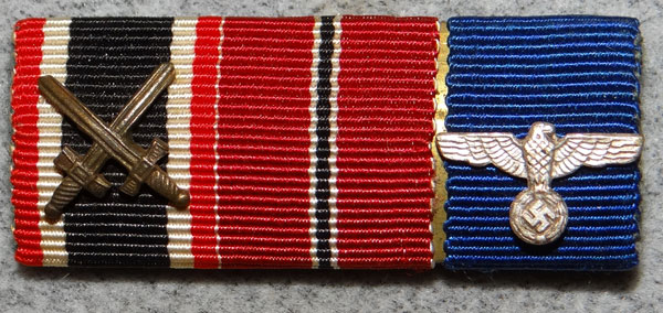 WW II Army Three Place Ribbon Bar WW II Army Three Place Ribbon Bar