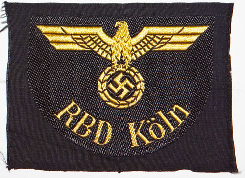 "RBD Koln" Reichsbahn Sleeve Insignia