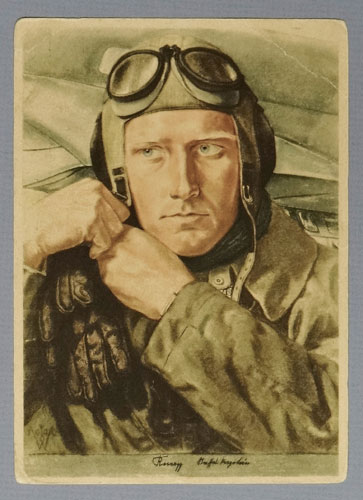 Luftwaffe "Wolfgang Willrich" Colored Postcard of Reconnaissance Pilot