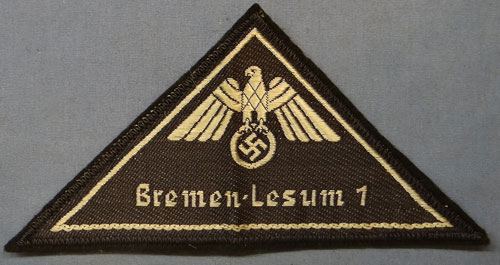 Red Cross 1938 Pattern Sleeve Eagle with Assignment Location