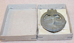 Boxed Bronze Panzer Assault Badge by Hermann Aurich
