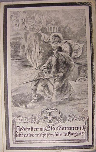 Army Gefreiter in Pionier Batl. Remembrance Card