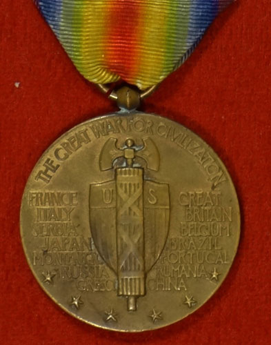 WW I "Victory" Medal with Five Bars with Ribbon Bar