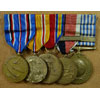 WW II & Korean War U.S. Navy Dress Medal Bar with Five Awards