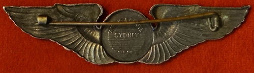 "Angus & Coote" WW II Australian Made "Aircrew" 3 inch Pin Back Wing
