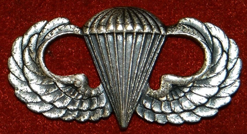 Vietnam Period Sterling Clutch Back "PARACHUTIST QULIFICATION" Badge by "PG"
