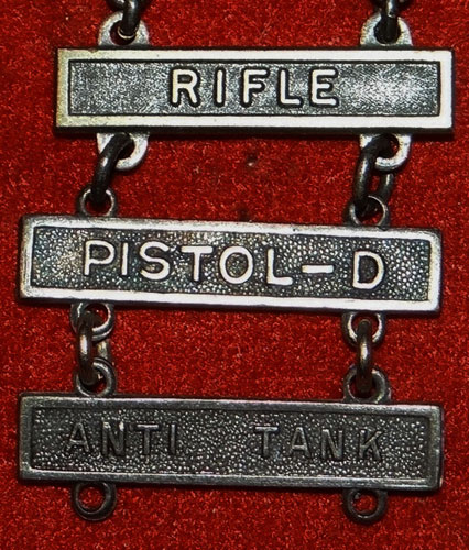 WW II Sterling Pin Back "MARKSMAN" Badge with Three Bars