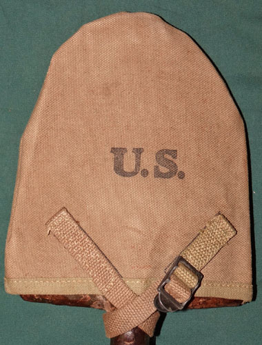 WW II U.S. M-1910 Intrenching Shovel with 1942 Dated Web Carrier