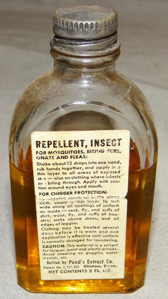 WW II U.S. Glass Bottle of Insect Repellent