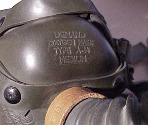 World War II U.S. Army Air Force Type A-11 Fight Helmet with Type A-14 Oxygen Mask and Goggles