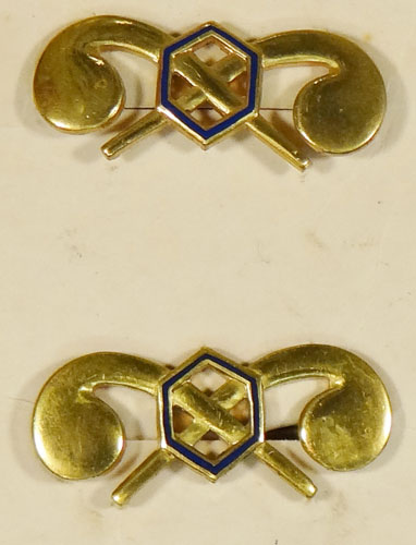WW II Army Chemical Corps Officer Collar Insignia