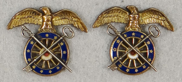 WW II STERLING Army Quartermaster Officer Collar Insignia WW II STERLING Army Quartermaster Officer Collar Insignia