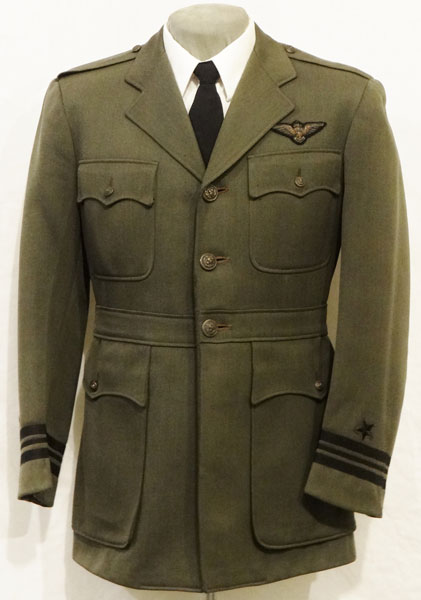 WW II U.S. Navy "LCDR" Green Aviator Coat with Bullion Pilot Wings