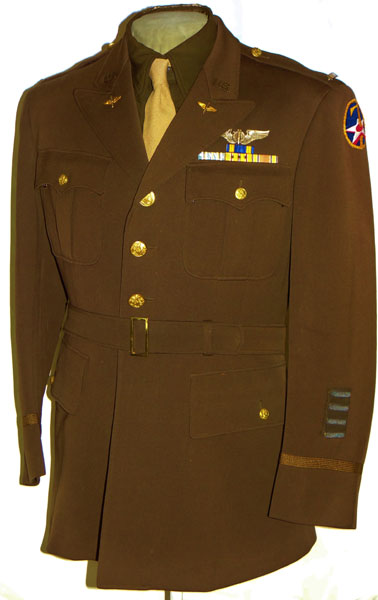 WW II 7th Army Air Force Officer Service Coat with "Bombardier" Wing