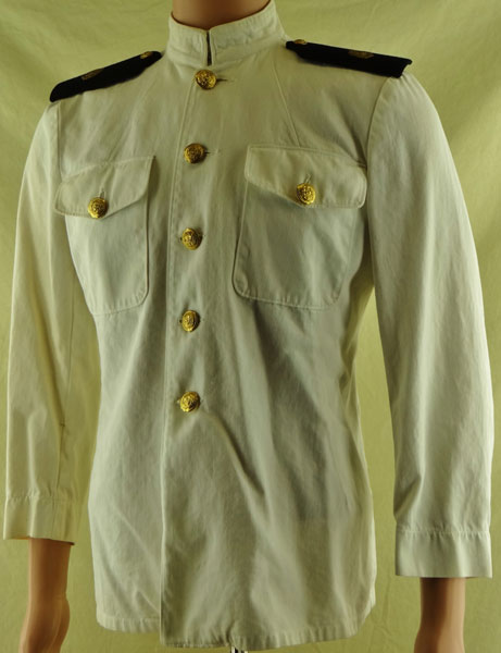 WW II U.S. Maritime Service Dress White Summer Uniform